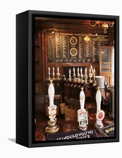 Beer Pumps and Bar, Sun Pub, London, England, United Kingdom-Adam Woolfitt-Framed Premier Image Canvas