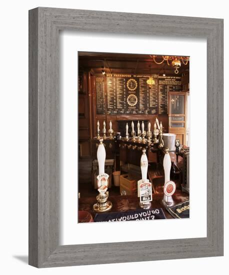 Beer Pumps and Bar, Sun Pub, London, England, United Kingdom-Adam Woolfitt-Framed Photographic Print