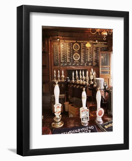 Beer Pumps and Bar, Sun Pub, London, England, United Kingdom-Adam Woolfitt-Framed Photographic Print