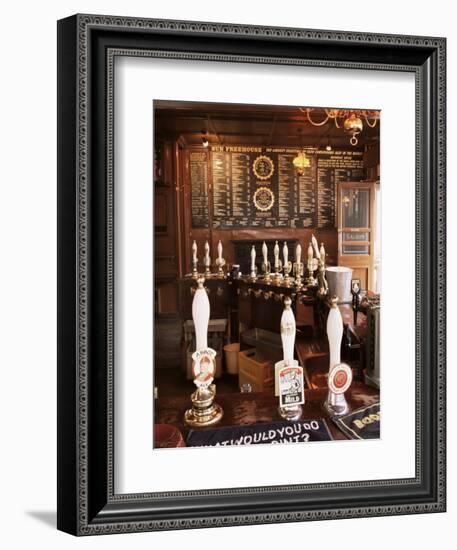 Beer Pumps and Bar, Sun Pub, London, England, United Kingdom-Adam Woolfitt-Framed Photographic Print