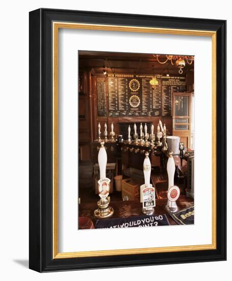 Beer Pumps and Bar, Sun Pub, London, England, United Kingdom-Adam Woolfitt-Framed Photographic Print