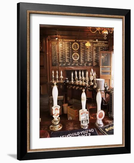 Beer Pumps and Bar, Sun Pub, London, England, United Kingdom-Adam Woolfitt-Framed Photographic Print