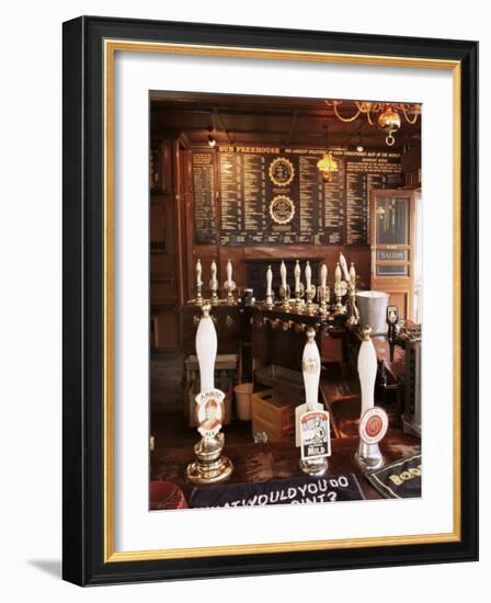 Beer Pumps and Bar, Sun Pub, London, England, United Kingdom-Adam Woolfitt-Framed Photographic Print