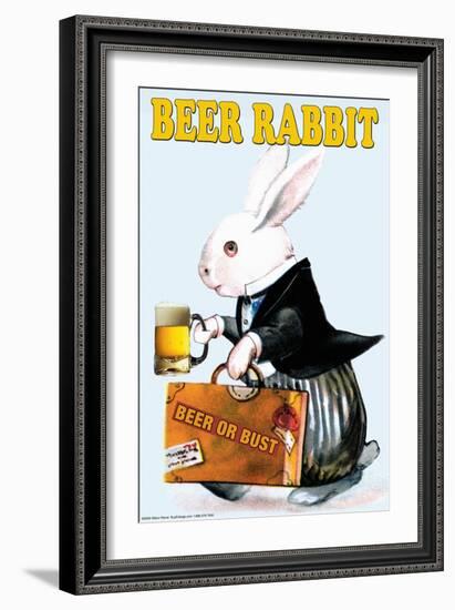 Beer Rabbit-null-Framed Art Print