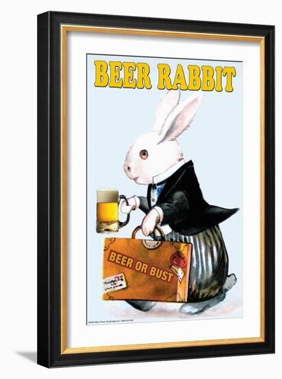 Beer Rabbit-null-Framed Art Print