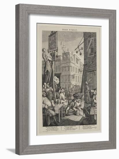 Beer Street, 1751 (Engraving on Laid Paper)-William Hogarth-Framed Giclee Print