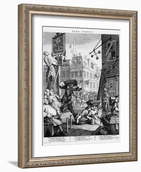 Beer Street, 1751-William Hogarth-Framed Giclee Print