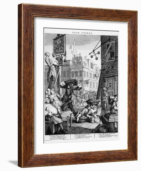 Beer Street, 1751-William Hogarth-Framed Giclee Print