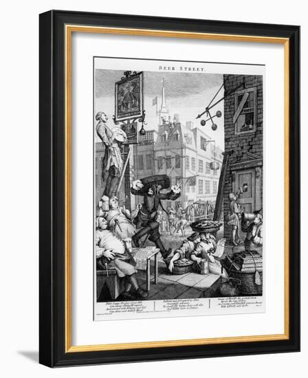 Beer Street, 1751-William Hogarth-Framed Giclee Print