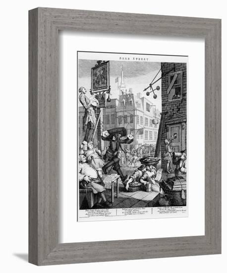 Beer Street, 1751-William Hogarth-Framed Giclee Print