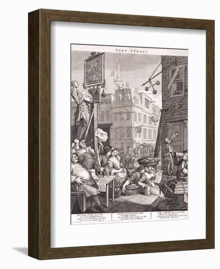 Beer Street, 1751-William Hogarth-Framed Giclee Print