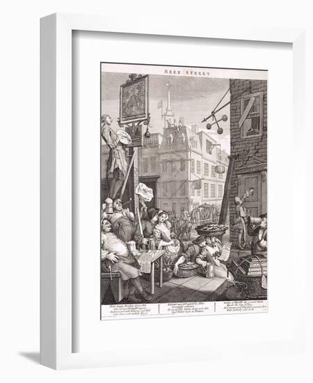 Beer Street, 1751-William Hogarth-Framed Giclee Print