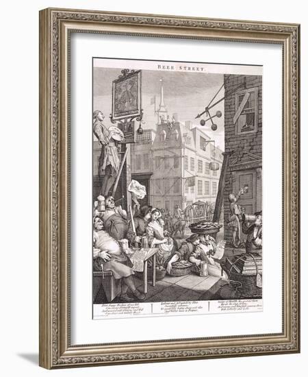 Beer Street, 1751-William Hogarth-Framed Giclee Print