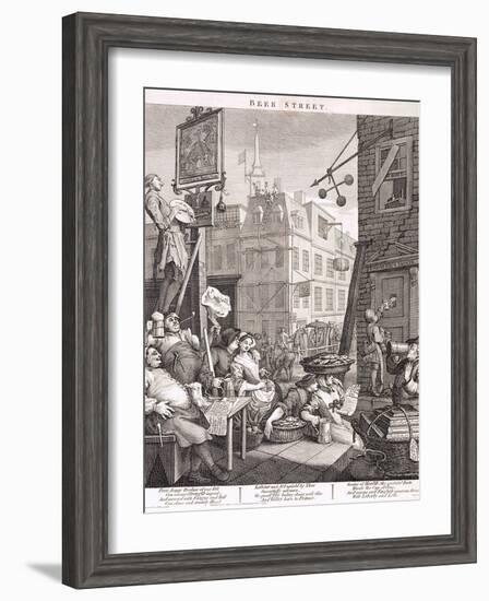 Beer Street, 1751-William Hogarth-Framed Giclee Print