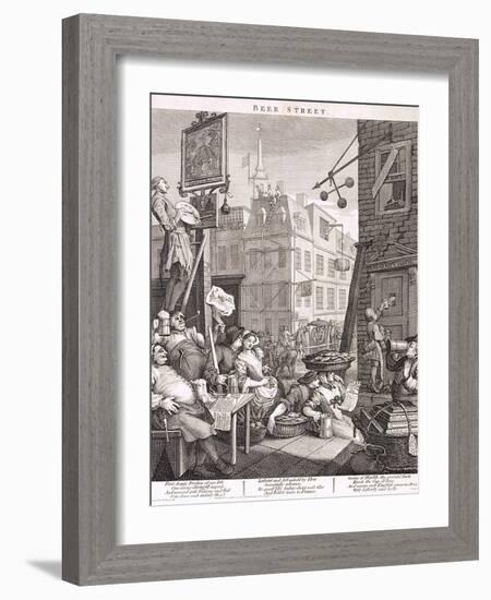 Beer Street, 1751-William Hogarth-Framed Giclee Print