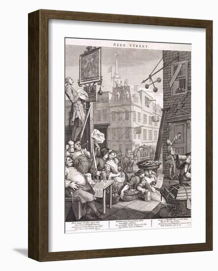 Beer Street, 1751-William Hogarth-Framed Giclee Print