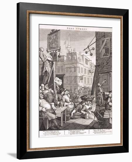 Beer Street, 1751-William Hogarth-Framed Giclee Print