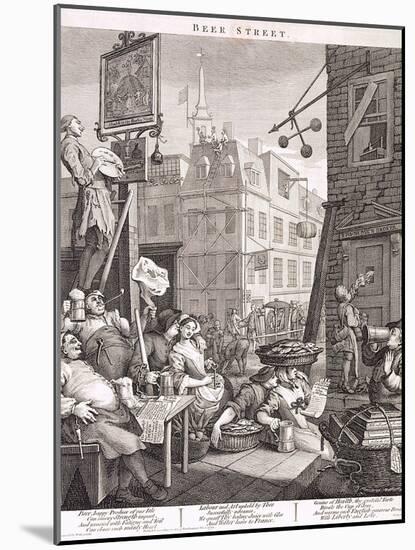 Beer Street, 1751-William Hogarth-Mounted Giclee Print