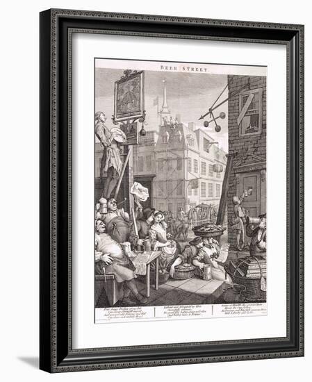 Beer Street, 1751-William Hogarth-Framed Giclee Print