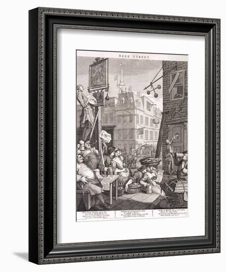 Beer Street, 1751-William Hogarth-Framed Premium Giclee Print