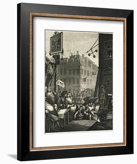 Beer Street and Gin Lane 1, 1751-William Hogarth-Framed Giclee Print