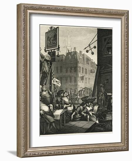 Beer Street and Gin Lane 1, 1751-William Hogarth-Framed Giclee Print