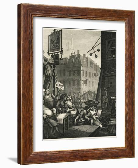 Beer Street and Gin Lane 1, 1751-William Hogarth-Framed Giclee Print