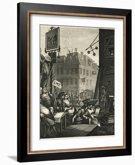 Beer Street and Gin Lane 1, 1751-William Hogarth-Framed Giclee Print