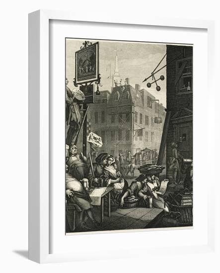 Beer Street and Gin Lane 1, 1751-William Hogarth-Framed Giclee Print