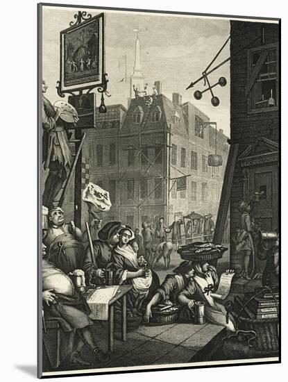 Beer Street and Gin Lane 1, 1751-William Hogarth-Mounted Giclee Print