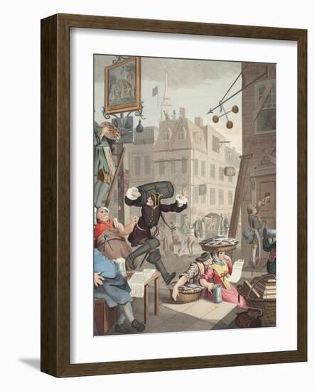 Beer Street, Illustration from 'Hogarth Restored: the Whole Works of the Celebrated William…-William Hogarth-Framed Giclee Print