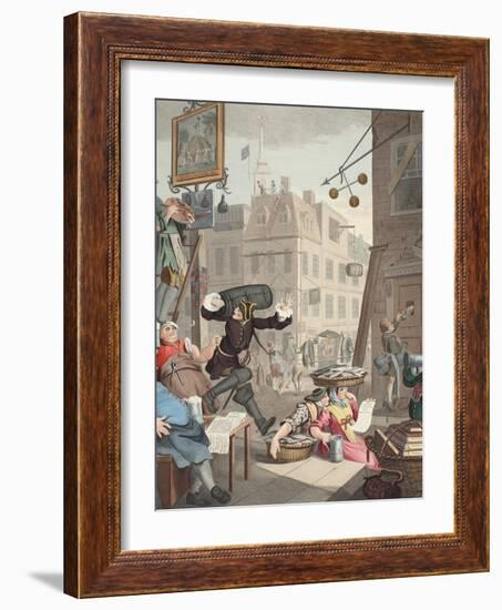 Beer Street, Illustration from 'Hogarth Restored: the Whole Works of the Celebrated William…-William Hogarth-Framed Giclee Print