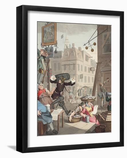 Beer Street, Illustration from 'Hogarth Restored: the Whole Works of the Celebrated William…-William Hogarth-Framed Giclee Print