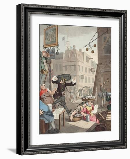 Beer Street, Illustration from 'Hogarth Restored: the Whole Works of the Celebrated William…-William Hogarth-Framed Giclee Print