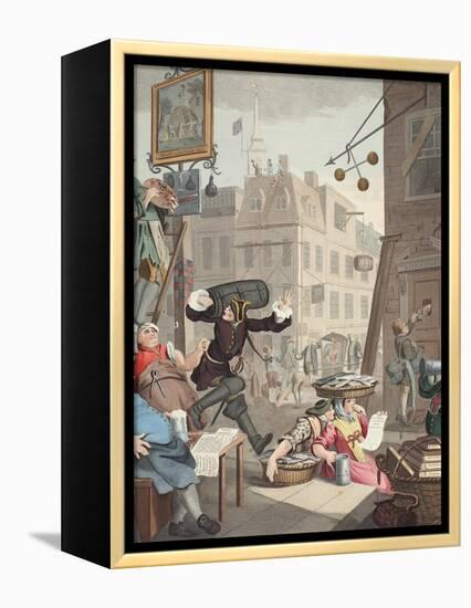 Beer Street, Illustration from 'Hogarth Restored: the Whole Works of the Celebrated William…-William Hogarth-Framed Premier Image Canvas