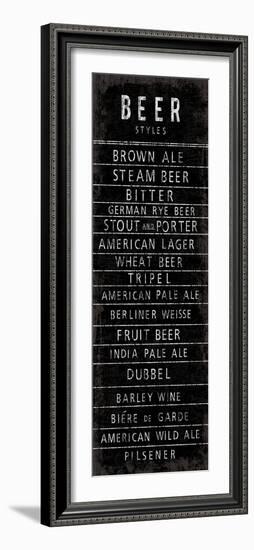 Beer Styles - Blackboard-The Vintage Collection-Framed Giclee Print