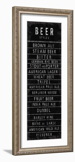 Beer Styles - Blackboard-The Vintage Collection-Framed Art Print