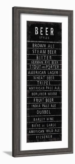 Beer Styles - Blackboard-The Vintage Collection-Framed Art Print