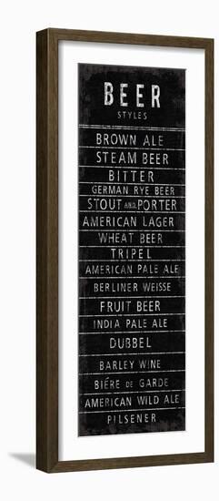 Beer Styles - Blackboard-The Vintage Collection-Framed Art Print