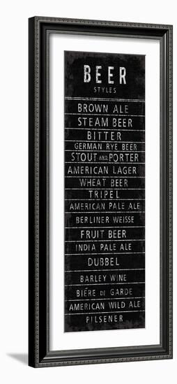 Beer Styles - Blackboard-The Vintage Collection-Framed Art Print