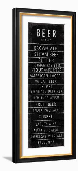 Beer Styles - Blackboard-The Vintage Collection-Framed Art Print