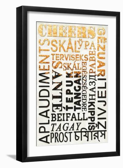 Beer Typography - Cheers in Different Languages-Lantern Press-Framed Art Print