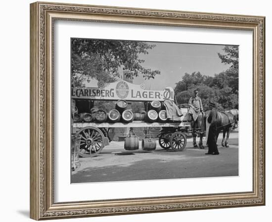 Beer Wagon in the City of Copenhagen-null-Framed Photographic Print