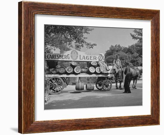 Beer Wagon in the City of Copenhagen-null-Framed Photographic Print