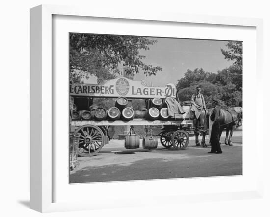 Beer Wagon in the City of Copenhagen-null-Framed Photographic Print