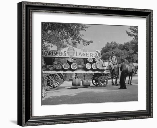 Beer Wagon in the City of Copenhagen-null-Framed Photographic Print