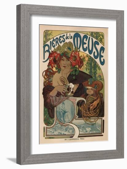 Beers of the Meuse-Alphonse Mucha-Framed Art Print