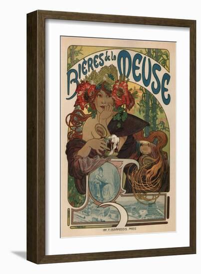 Beers of the Meuse-Alphonse Mucha-Framed Art Print