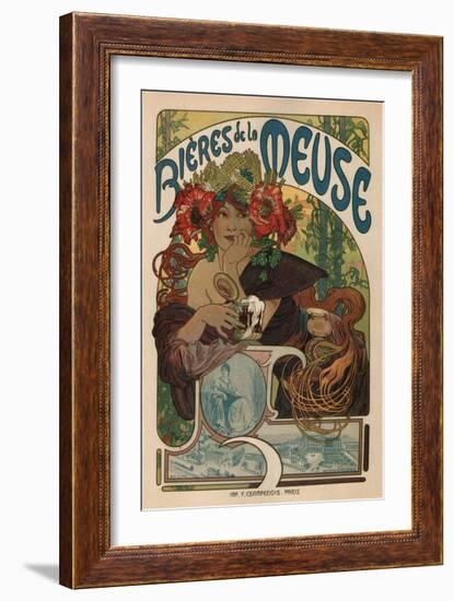 Beers of the Meuse-Alphonse Mucha-Framed Art Print