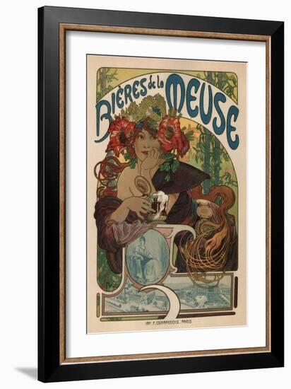 Beers of the Meuse-Alphonse Mucha-Framed Art Print